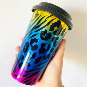 Rainbow Zebra and Leopard Reusable Coffee Cup